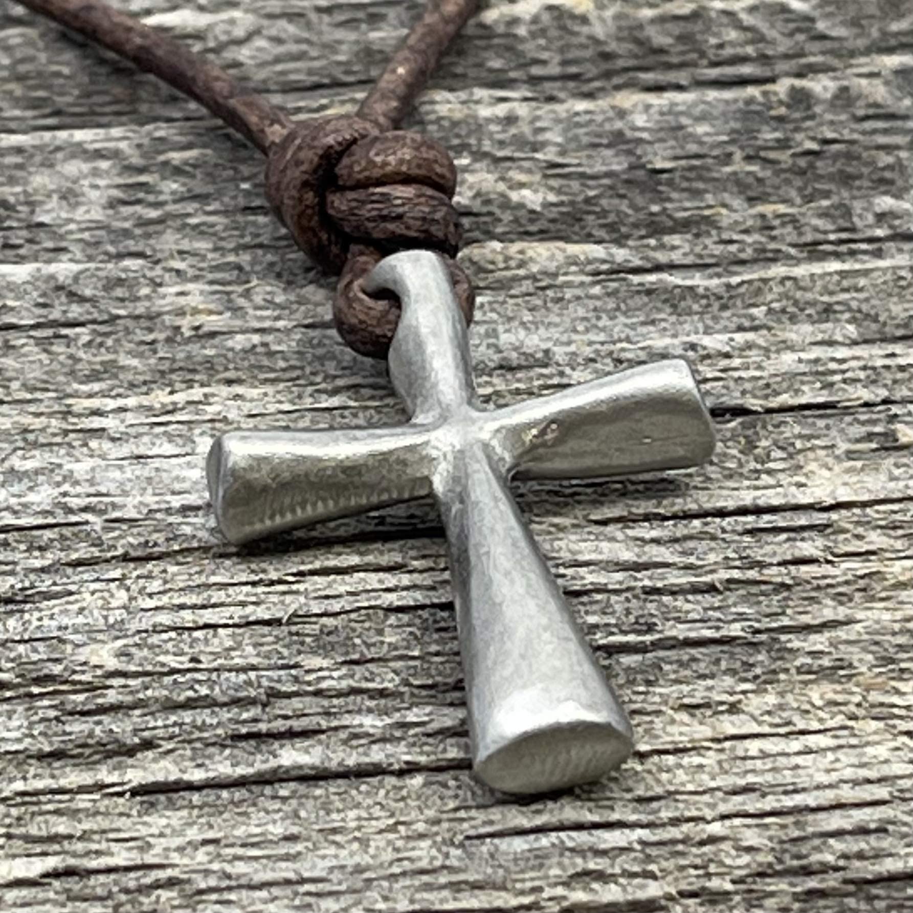 Surfer Cross Distressed Leather Cord Surf necklace Jewelry Abercrombie -  Zulasurfing Studios