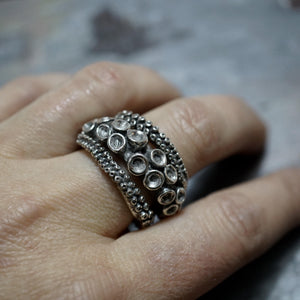 sterling silver Double Octopus ring - Zulasurfing Studios