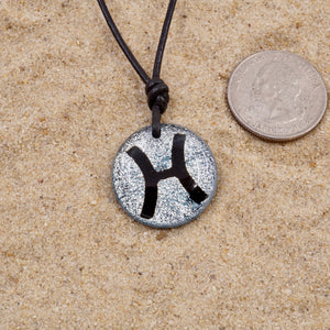 Pisces Zodiac pendant necklace | Dichroic Glass