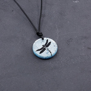 Dragonfly Jewelry Dragonflies Minimalist Necklace Fused Glass Pendant