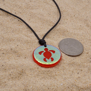 sea turtle  glass pendant 