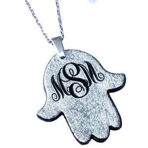Personalized Monogram initial necklace made of silver color Fused dichroic Glass - Zulasurfing Studios
