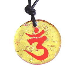 Dichroic Glass pendant OM Yoga Reiki pendant - Zulasurfing Jewelry
 - 1