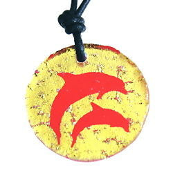 Dichroic Glass Dolphin necklace - Zulasurfing Jewelry
 - 1