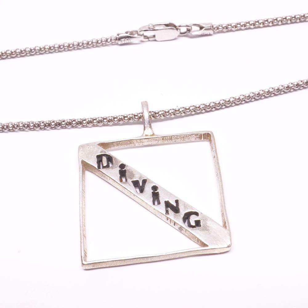 Scuba Diving down flag necklace 