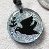 Silver Dichroic Glass Judaica Dove Pendant Jewelry - Zulasurfing Jewelry
