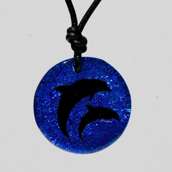 Dichroic Glass Dolphin necklace - Zulasurfing Jewelry
 - 2