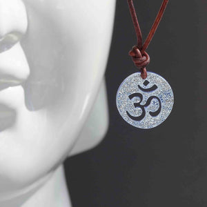 Om Yoga Necklace Spiritual Jewelry Glass Pendant