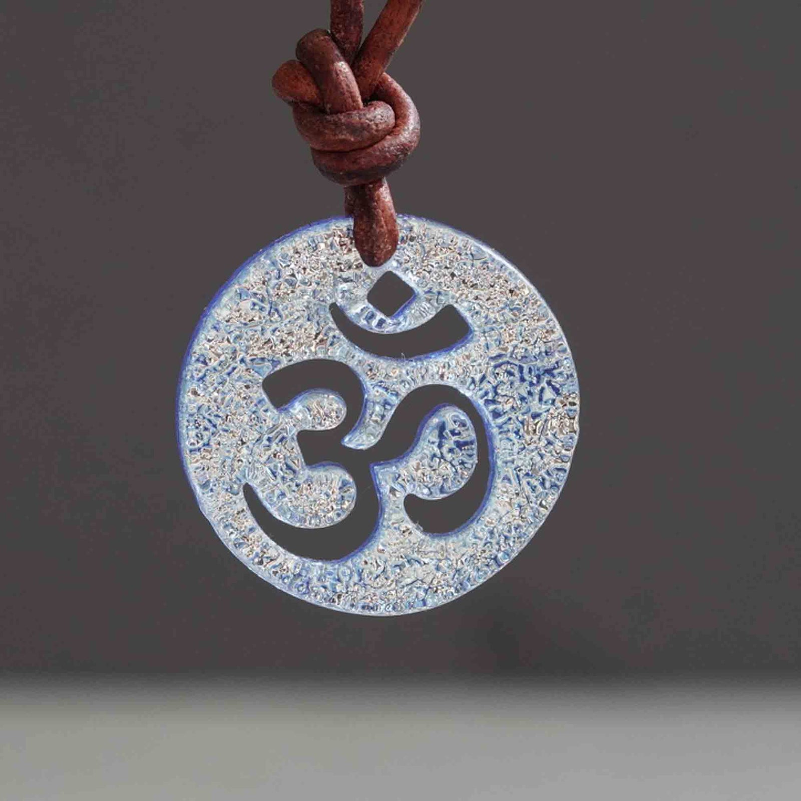 Om Yoga Necklace Spiritual Jewelry Glass Pendant