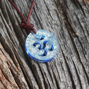 Om Yoga Necklace Spiritual Jewelry Glass Pendant