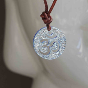 Om Yoga Necklace Spiritual Jewelry Glass Pendant