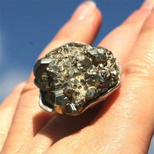 925 Sterling Silver and Pyrite Ring - Zulasurfing Jewelry
 - 3