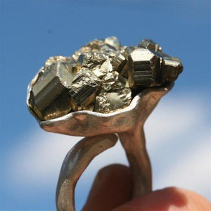925 Sterling Silver and Pyrite Ring - Zulasurfing Jewelry
 - 4
