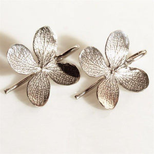 Sterling Silver 4 leaf flower Dangle Earrings - Zulasurfing Jewelry
 - 2