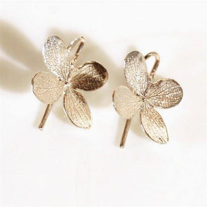 Sterling Silver 4 leaf flower Dangle Earrings - Zulasurfing Jewelry
 - 3