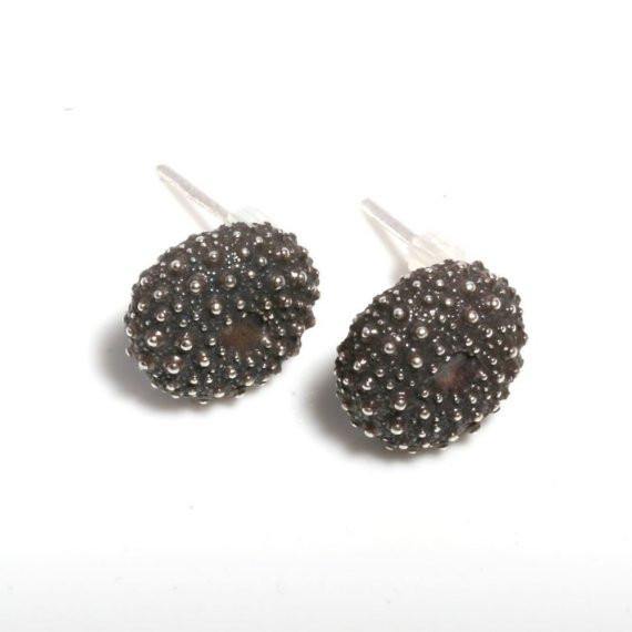 Sterling Silver Baby sea urchin earrings - Zulasurfing Jewelry
 - 2