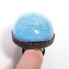 Larger than life Dichroic glass in Sterling silver cocktail ring - Zulasurfing Jewelry
 - 1