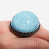 Larger than life Dichroic glass in Sterling silver cocktail ring - Zulasurfing Jewelry
 - 3