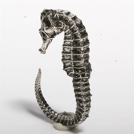 Sterling silver seahorse ring size 5-6.5 - Zulasurfing Jewelry
 - 2