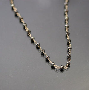 18k gold Black Diamond Bead Necklace - Zulasurfing Jewelry
 - 1