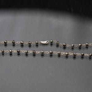 18k gold Black Diamond Bead Necklace - Zulasurfing Jewelry
 - 2