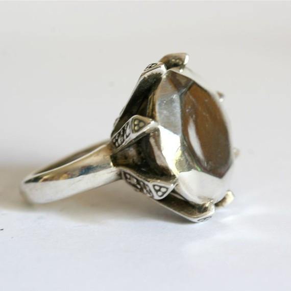 Enormous Sterling silver Diamond ring size 6 - Zulasurfing Jewelry
 - 2