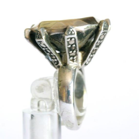 Enormous Sterling silver Diamond ring size 6 - Zulasurfing Jewelry
 - 4
