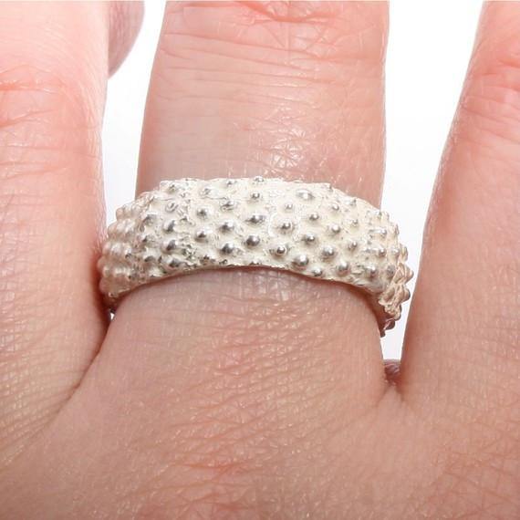sea urchin band ring in sterling silver size 9 - Zulasurfing Jewelry
 - 3