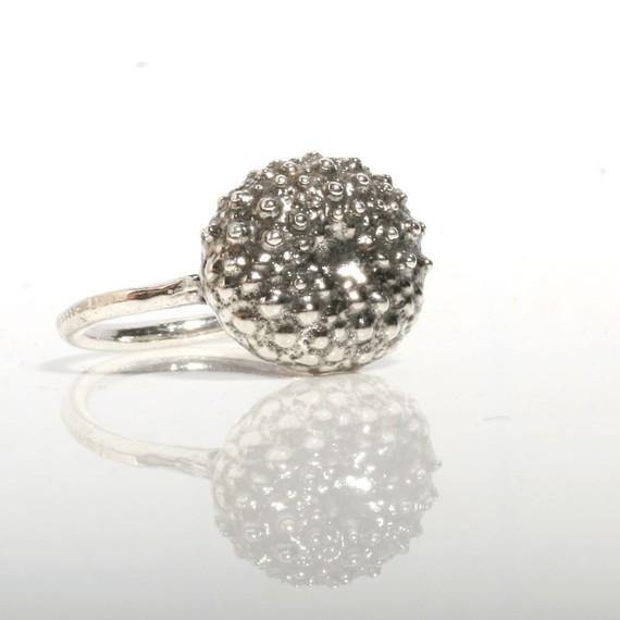 Sterling silver baby sea urchin ring - Zulasurfing Jewelry
 - 2