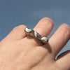 Hand carved ring Rhodium plated sterling silver crown ring size 5 by zulasurfing - Zulasurfing Jewelry
 - 2