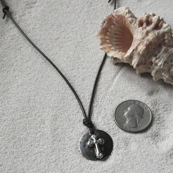 Surfer Necklace with Mens Cross Pendant Zulasurfing Studios