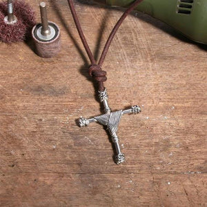 Surfer Necklace with Cross Pewter Pendant - Zulasurfing Jewelry
 - 2