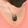 Sea Urchin Necklace Sterling silver with a Burgandy Ruby stone - Zulasurfing Jewelry
 - 3