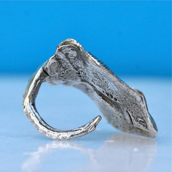 Manta Ray Sterling Silver Adjustable ring - Zulasurfing Jewelry
 - 3