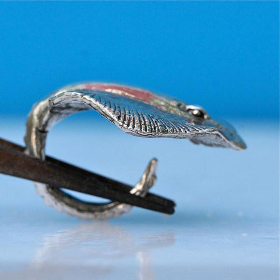 Manta Ray Sterling Silver Adjustable ring - Zulasurfing Jewelry
 - 5