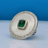 Sterling silver and Chrysoprase ring with cz's size 6.5 - Zulasurfing Jewelry
 - 1
