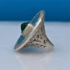 Sterling silver and Chrysoprase ring with cz's size 6.5 - Zulasurfing Jewelry
 - 4