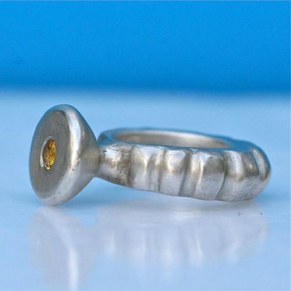 Sterling silver with yellow sapphire ring size 5 - Zulasurfing Jewelry
 - 2
