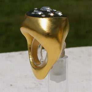 24K Gold Plated Ring with Swarovski Crystals Size 6 - Zulasurfing Jewelry
 - 3