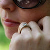 Gorgeous 14k white gold and beautiful clear rose cut diamond engagement ring size 5 1/4 - Zulasurfing Jewelry
 - 5