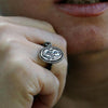 Sterling silver & vintage sterling silver italian coin adjustable ring - Zulasurfing Jewelry
 - 1