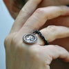 Sterling silver & vintage sterling silver italian coin adjustable ring - Zulasurfing Jewelry
 - 2