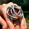 One of a kind dichroic glass and aluminum wire wrapped ring size 7.5 - Zulasurfing Jewelry
 - 3
