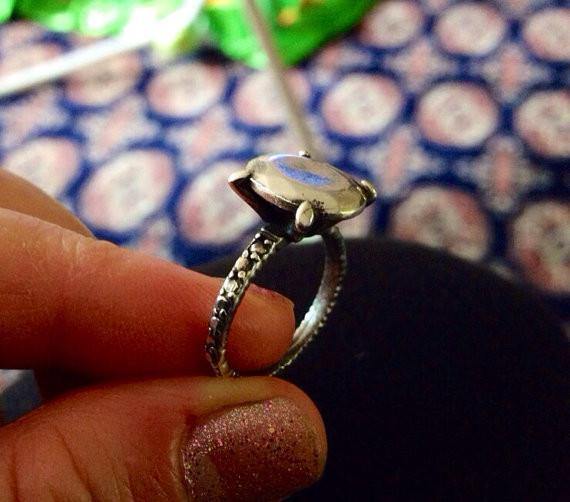 Sterling silver diamond all silver ring size 6 - Zulasurfing Jewelry
 - 3
