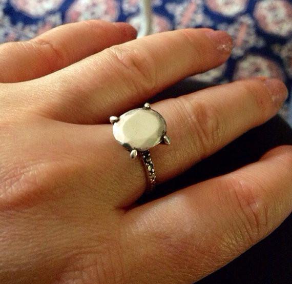 Sterling silver diamond all silver ring size 6 - Zulasurfing Jewelry
 - 1