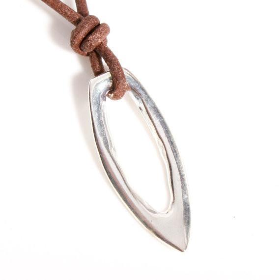 Surfer Necklace with silver Surfboard Pendant - Zulasurfing Jewelry
 - 1