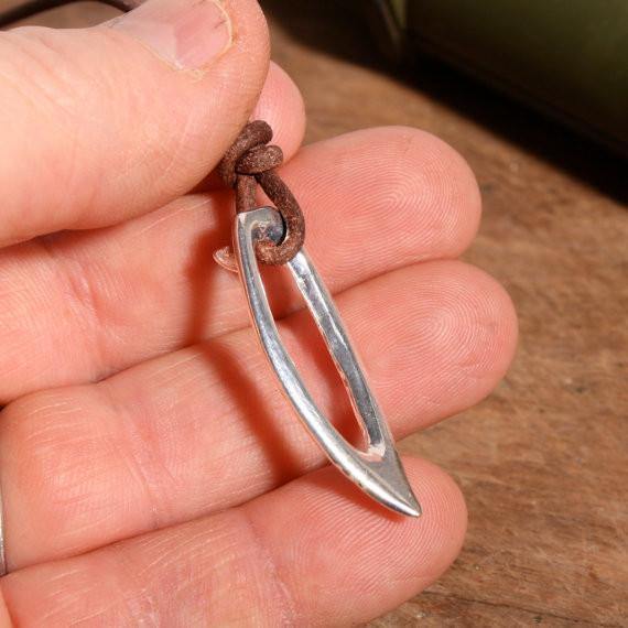 Surfer Necklace with silver Surfboard Pendant - Zulasurfing Jewelry
 - 2