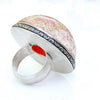 Huge hand made Sterling silver ring size 6 with Dichroic Glass - Zulasurfing Jewelry
 - 2