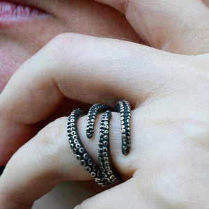 Beautiful octopus ring sterling silver tentacle claw adjustable ring - Zulasurfing Jewelry
 - 4