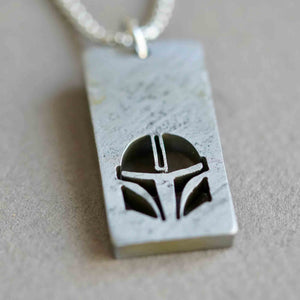 Mandalorian Helmet Necklace star wars Jewelry Mando beskar